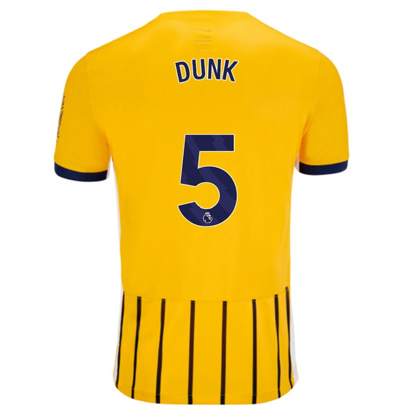 Danxen Pánské Lewis Dunk #5 Zlaté Modré Proužky Daleko Hráčské Dresy 2024/25 Dres