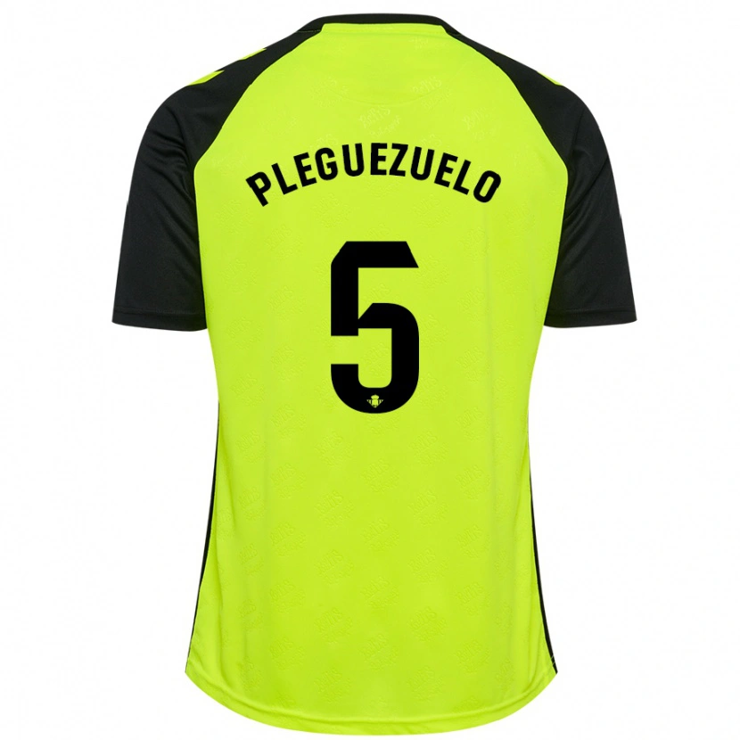 Danxen Pánské Xavi Pleguezuelo #5 Fluorescenční Žlutá Černá Daleko Hráčské Dresy 2024/25 Dres