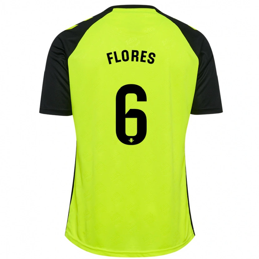 Danxen Pánské Mateo Flores #6 Fluorescenční Žlutá Černá Daleko Hráčské Dresy 2024/25 Dres