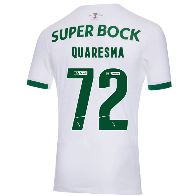 Danxen Pánské Eduardo Quaresma #72 Bílá Zelená Daleko Hráčské Dresy 2024/25 Dres