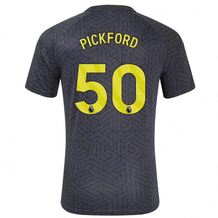 Danxen Dámské George Pickford #50 Černá Žlutá Daleko Hráčské Dresy 2024/25 Dres