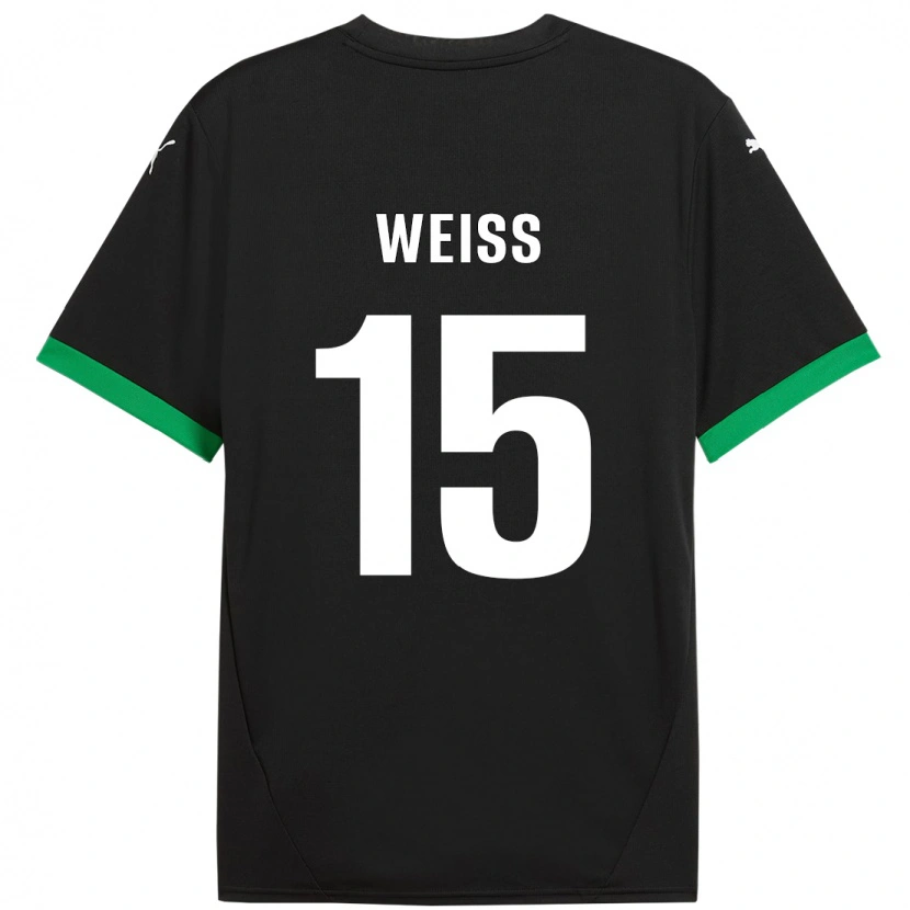 Danxen Dětské David Weiss #15 Černá Tmavě Zelená Domů Hráčské Dresy 2024/25 Dres