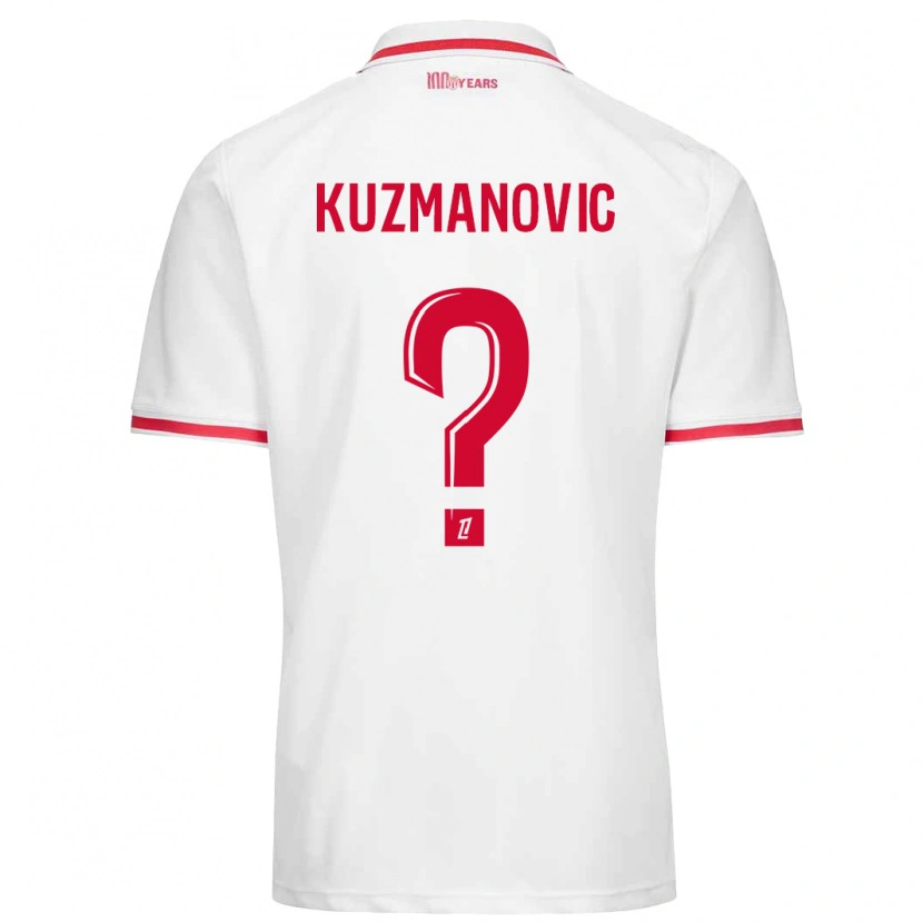 Danxen Dětské Dejan Kuzmanovic #0 Bílá Červená Domů Hráčské Dresy 2024/25 Dres