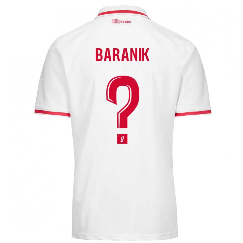 Danxen Dětské Florian Baranik #0 Bílá Červená Domů Hráčské Dresy 2024/25 Dres