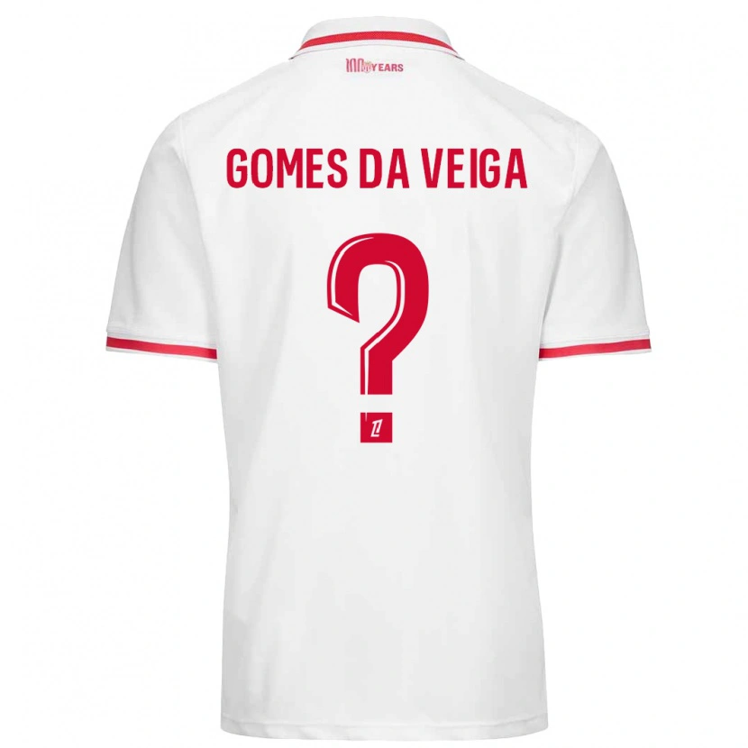 Danxen Dětské Melvin Gomes Da Veiga #0 Bílá Červená Domů Hráčské Dresy 2024/25 Dres