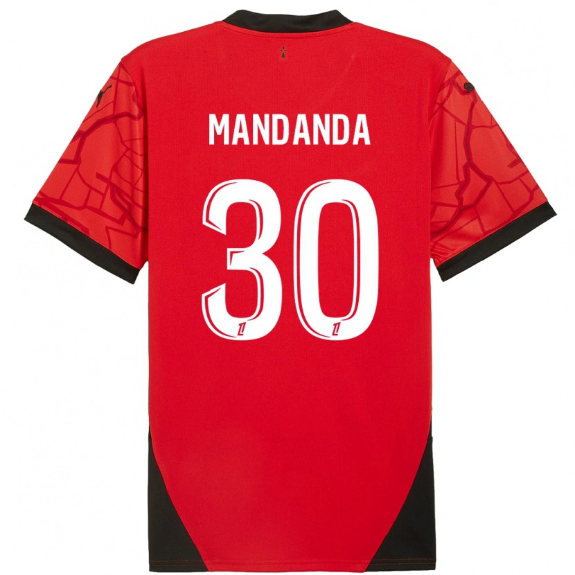 Danxen Dětské Steve Mandanda #30 Červená Černá Domů Hráčské Dresy 2024/25 Dres