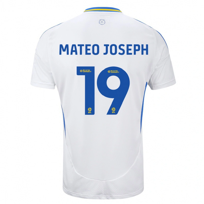 Danxen Dětské Mateo Joseph #19 Bílá Modrá Domů Hráčské Dresy 2024/25 Dres