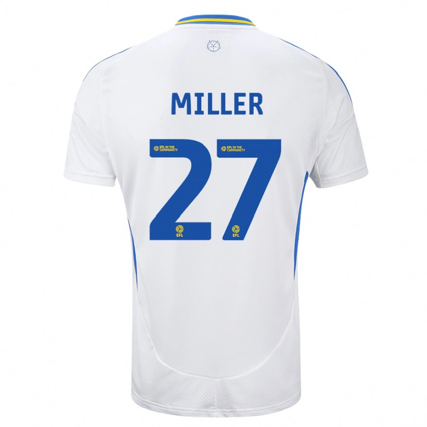 Danxen Dětské Amari Miller #27 Bílá Modrá Domů Hráčské Dresy 2024/25 Dres