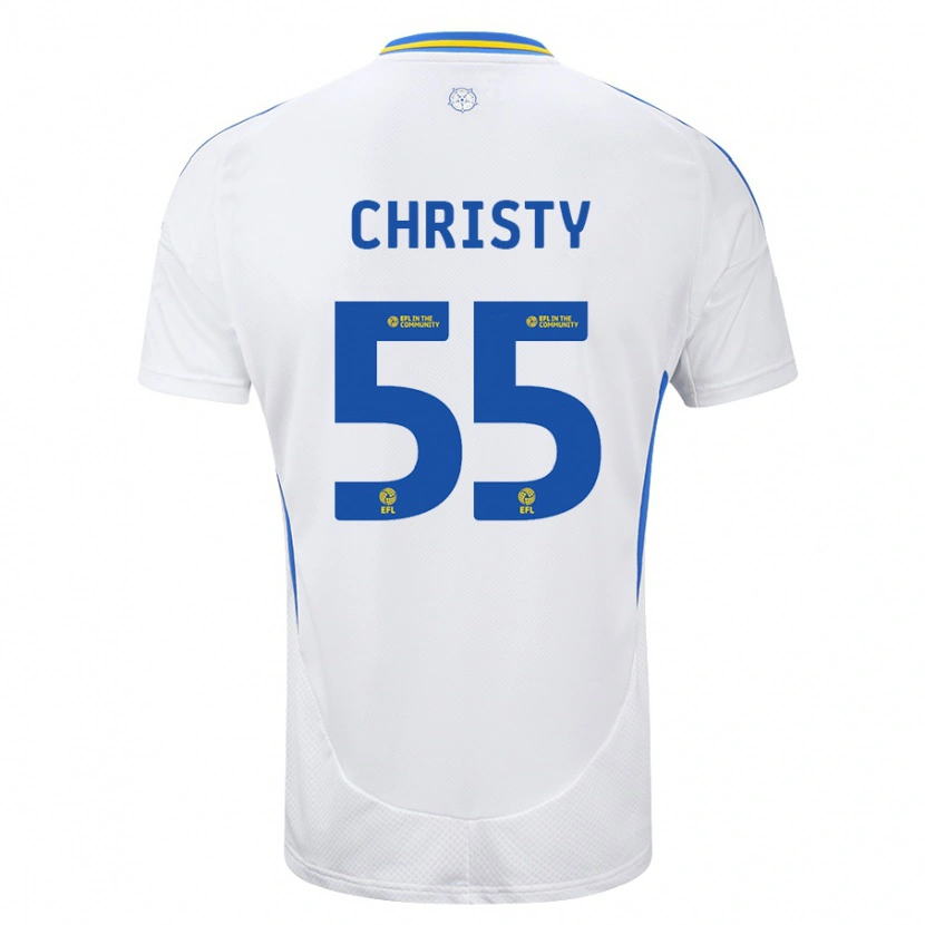 Danxen Dětské Harry Christy #55 Bílá Modrá Domů Hráčské Dresy 2024/25 Dres