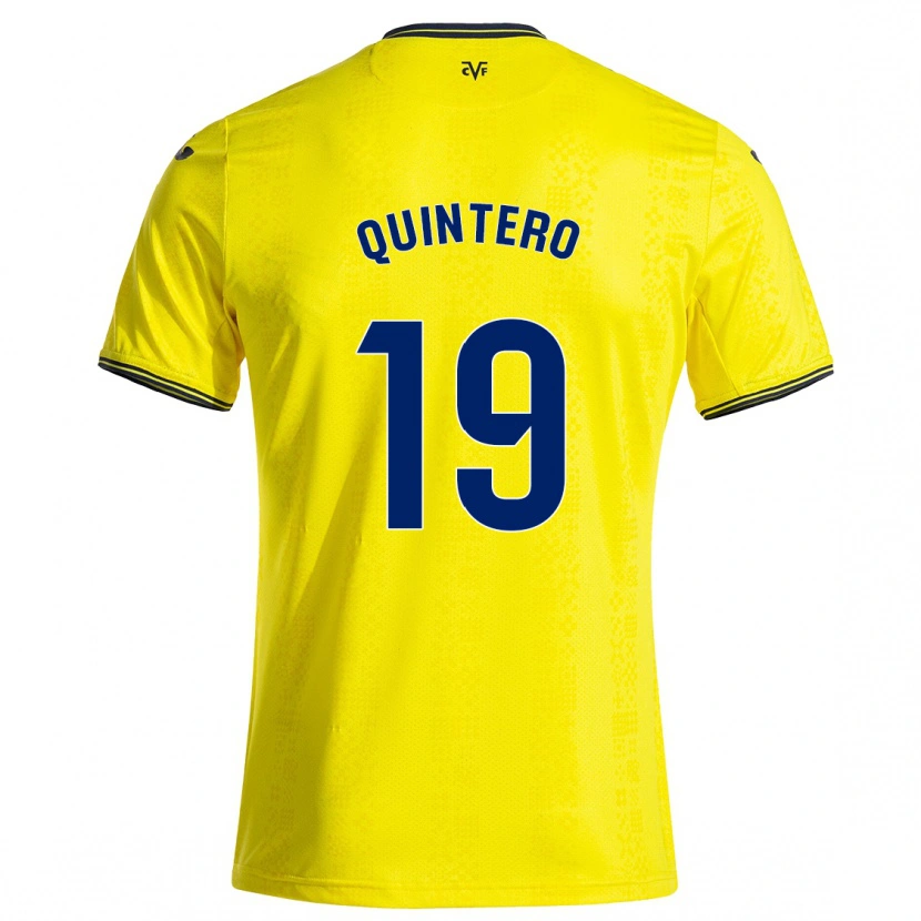 Danxen Dětské Luis Quintero #19 Žlutá Černá Domů Hráčské Dresy 2024/25 Dres