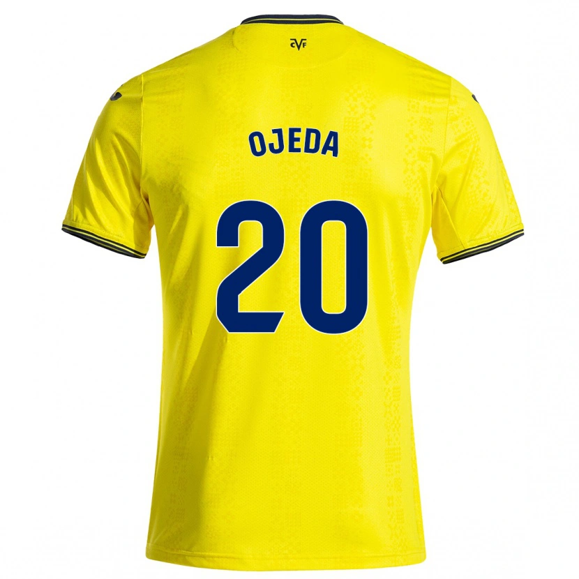 Danxen Dětské Thiago Ojeda #20 Žlutá Černá Domů Hráčské Dresy 2024/25 Dres