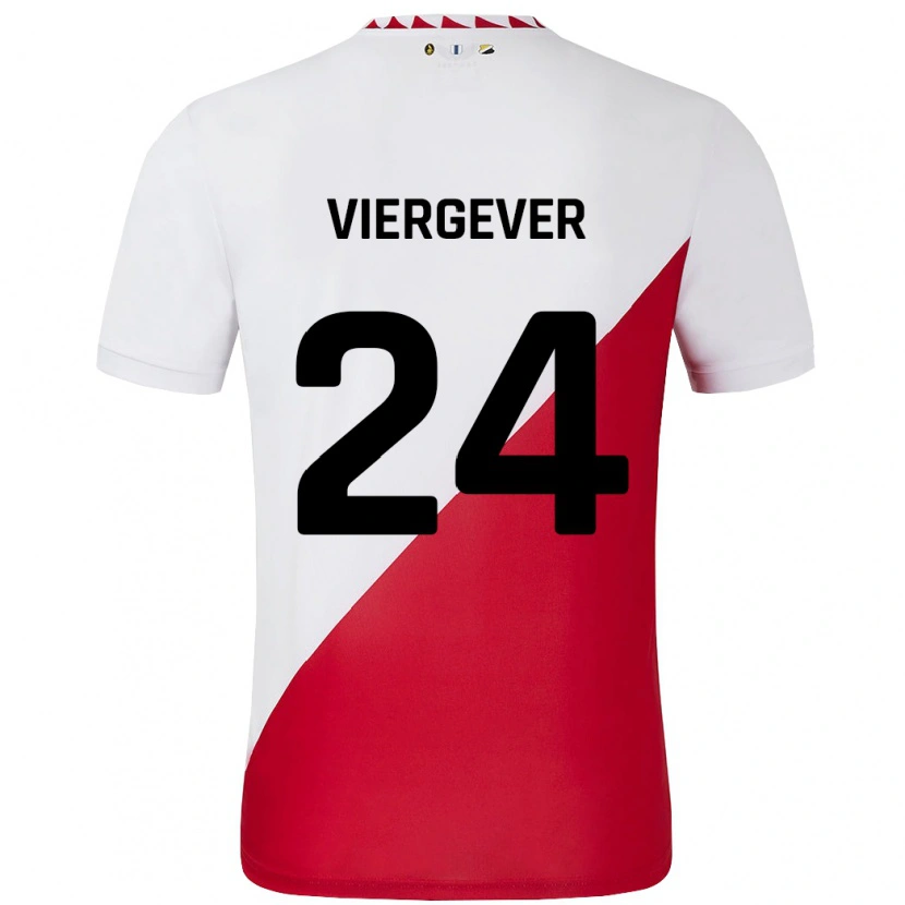 Danxen Dětské Nick Viergever #24 Bílá Červená Domů Hráčské Dresy 2024/25 Dres