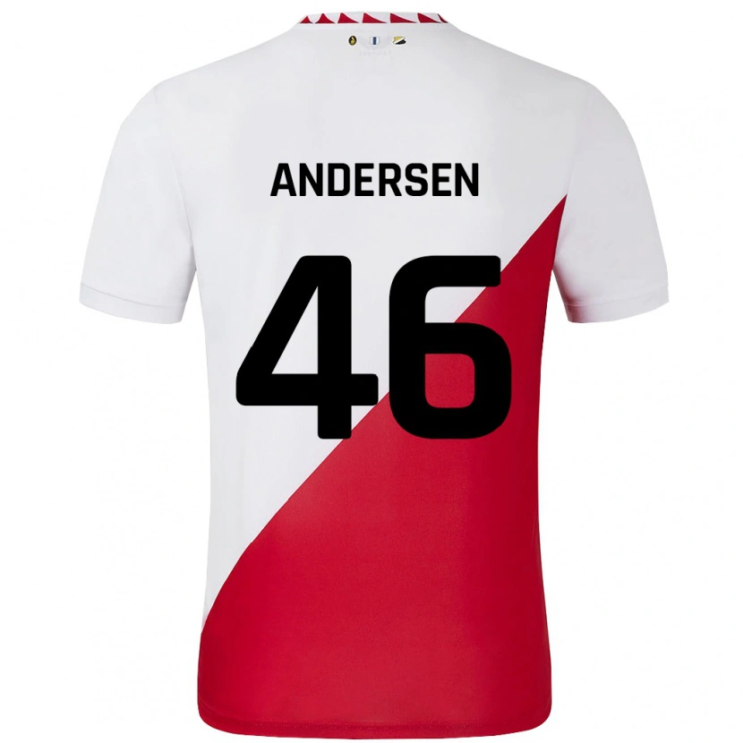 Danxen Dětské Silas Andersen #46 Bílá Červená Domů Hráčské Dresy 2024/25 Dres