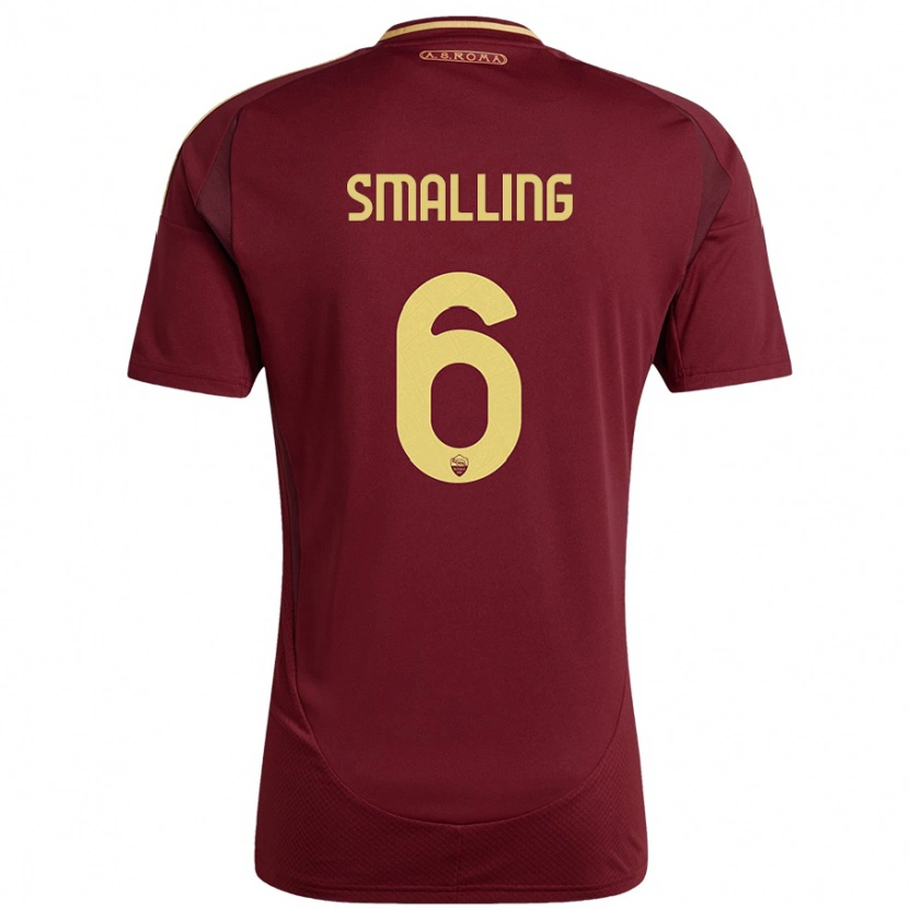 Danxen Dětské Chris Smalling #6 Červená Hnědá Zlatá Domů Hráčské Dresy 2024/25 Dres