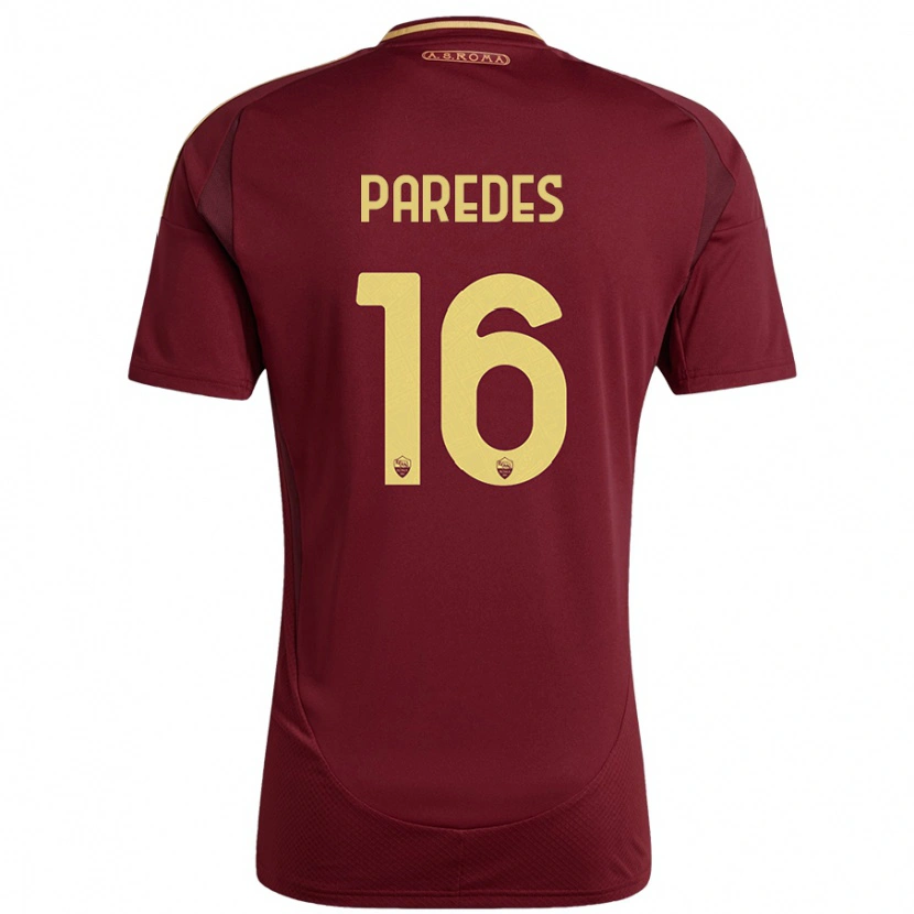 Danxen Dětské Leandro Paredes #16 Červená Hnědá Zlatá Domů Hráčské Dresy 2024/25 Dres