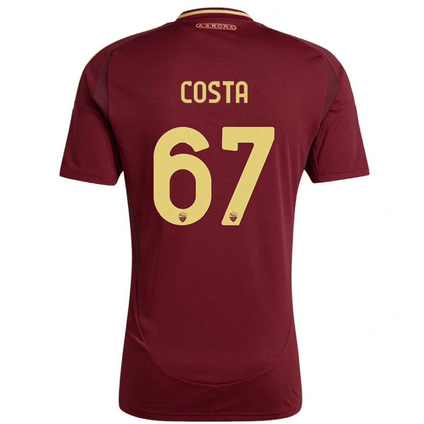 Danxen Dětské João Costa #67 Červená Hnědá Zlatá Domů Hráčské Dresy 2024/25 Dres