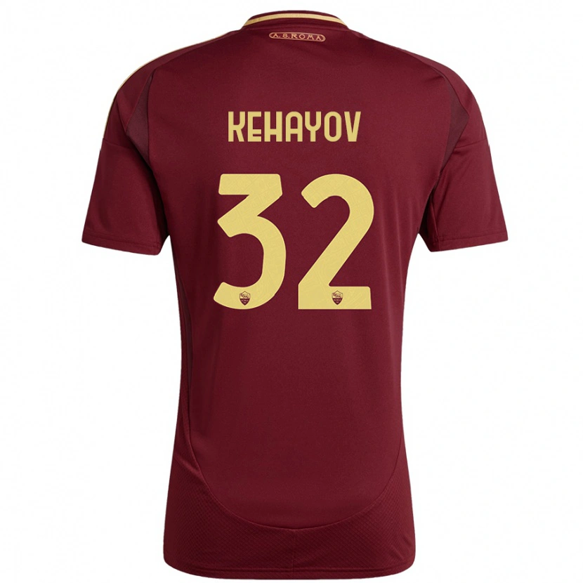 Danxen Dětské Atanas Kehayov #32 Červená Hnědá Zlatá Domů Hráčské Dresy 2024/25 Dres