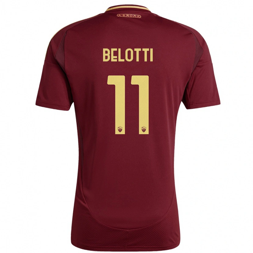 Danxen Dětské Andrea Belotti #11 Červená Hnědá Zlatá Domů Hráčské Dresy 2024/25 Dres