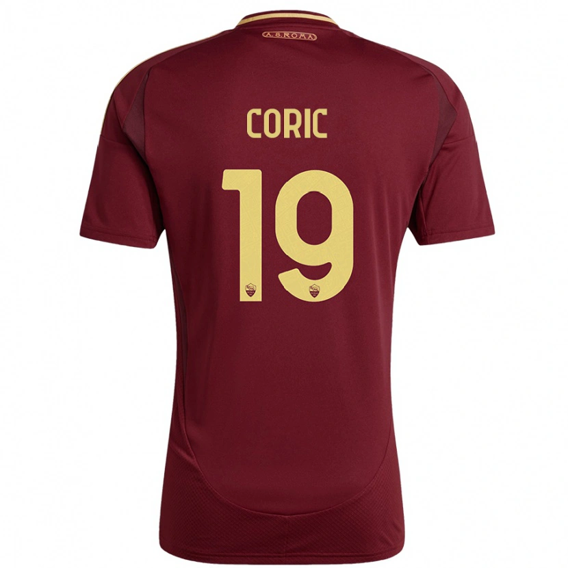 Danxen Dětské Ante Coric #19 Červená Hnědá Zlatá Domů Hráčské Dresy 2024/25 Dres