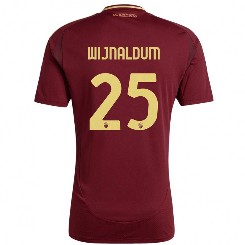 Danxen Dětské Georginio Wijnaldum #25 Červená Hnědá Zlatá Domů Hráčské Dresy 2024/25 Dres