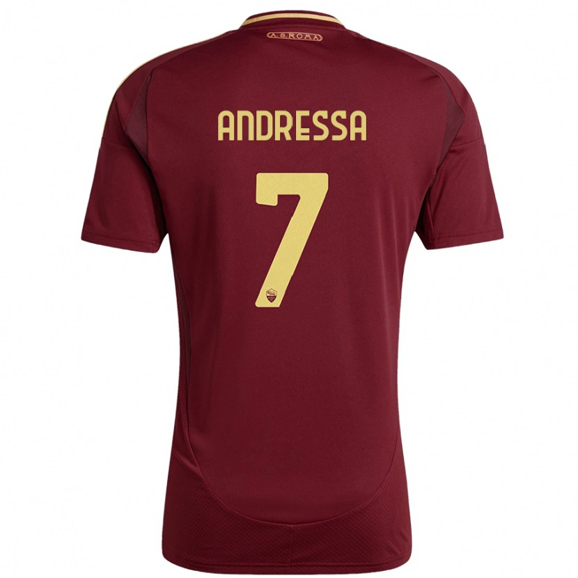 Danxen Dětské Andressa #7 Červená Hnědá Zlatá Domů Hráčské Dresy 2024/25 Dres