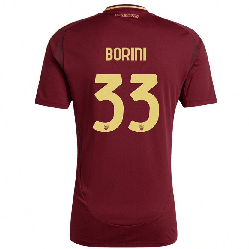 Danxen Dětské Joyce Borini #33 Červená Hnědá Zlatá Domů Hráčské Dresy 2024/25 Dres