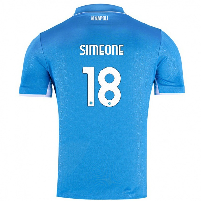 Danxen Dětské Giovanni Simeone #18 Nebesky Modrá Domů Hráčské Dresy 2024/25 Dres