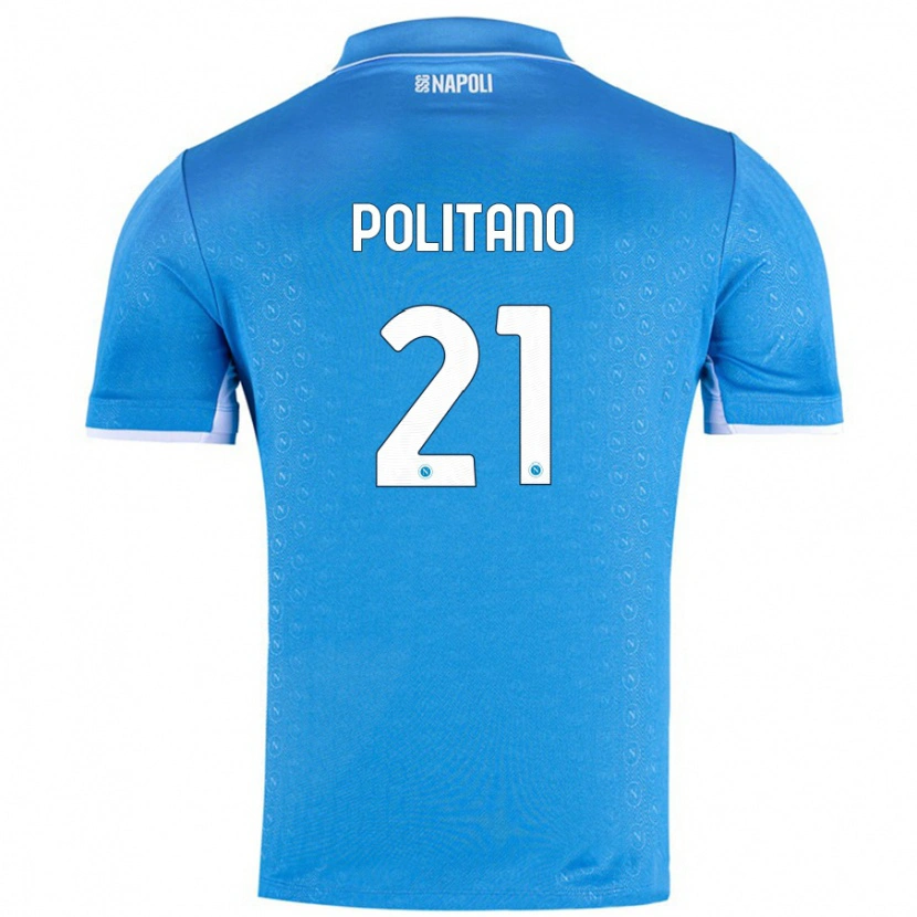 Danxen Dětské Matteo Politano #21 Nebesky Modrá Domů Hráčské Dresy 2024/25 Dres