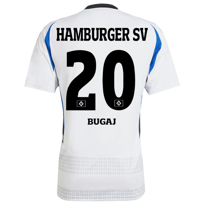 Danxen Dětské Jan-Luca Bugaj #20 Bílá Modrá Domů Hráčské Dresy 2024/25 Dres