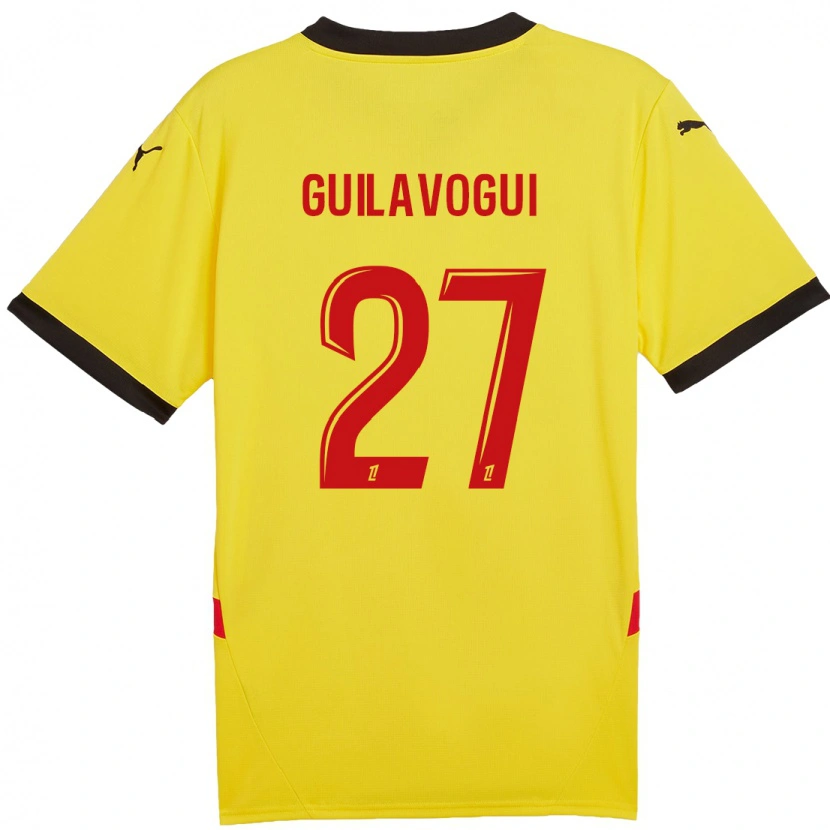 Danxen Dětské Morgan Guilavogui #27 Žlutá Červená Domů Hráčské Dresy 2024/25 Dres