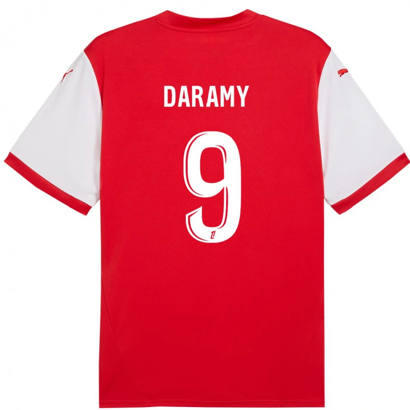 Danxen Dětské Mohamed Daramy #9 Červená Bílá Domů Hráčské Dresy 2024/25 Dres