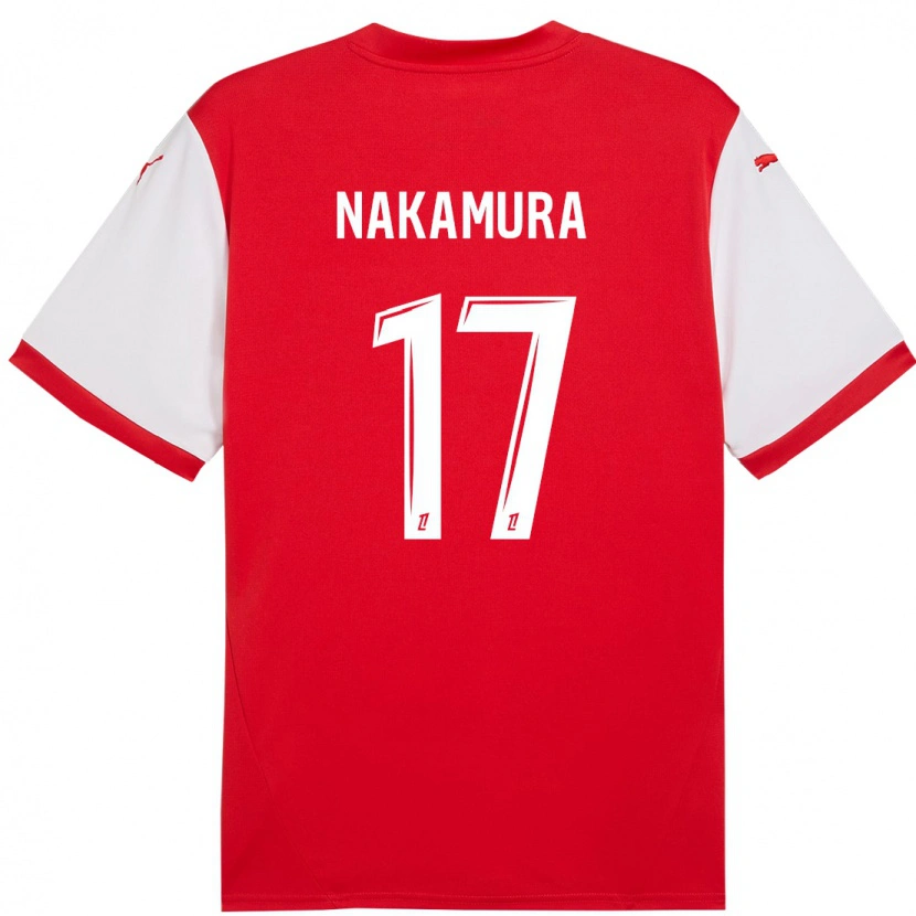 Danxen Dětské Keito Nakamura #17 Červená Bílá Domů Hráčské Dresy 2024/25 Dres