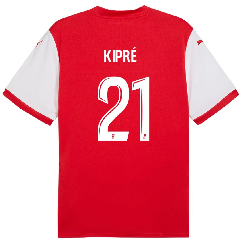 Danxen Dětské Cédric Kipré #21 Červená Bílá Domů Hráčské Dresy 2024/25 Dres