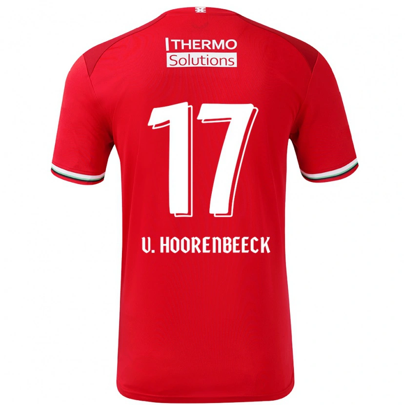 Danxen Dětské Alec Van Hoorenbeeck #17 Červená Bílá Domů Hráčské Dresy 2024/25 Dres