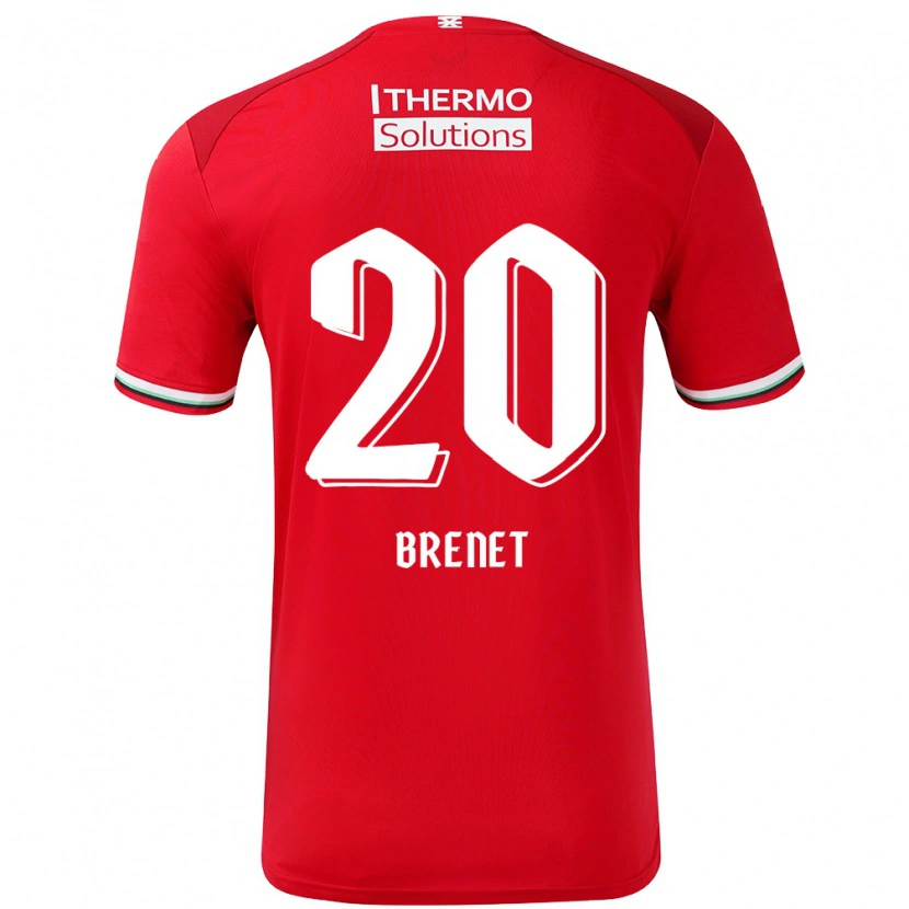 Danxen Dětské Joshua Brenet #20 Červená Bílá Domů Hráčské Dresy 2024/25 Dres