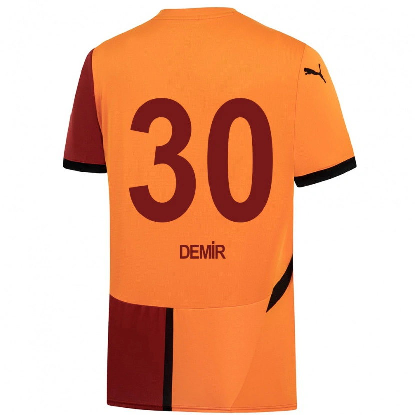 Danxen Dětské Yusuf Demir #30 Žlutá Červená Domů Hráčské Dresy 2024/25 Dres