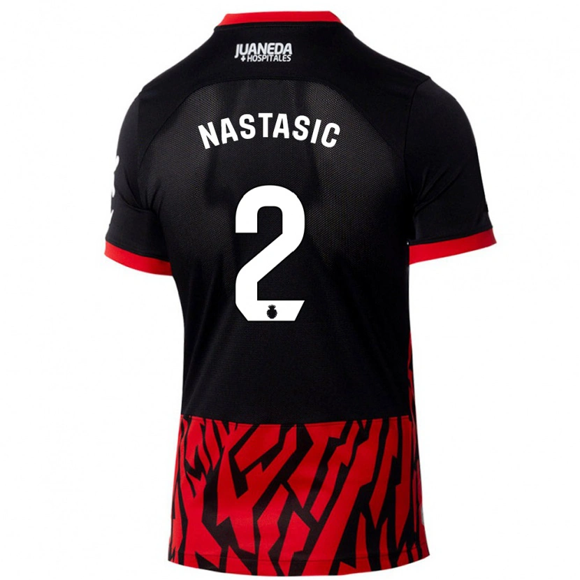 Danxen Dětské Matija Nastasic #2 Černá Červená Domů Hráčské Dresy 2024/25 Dres