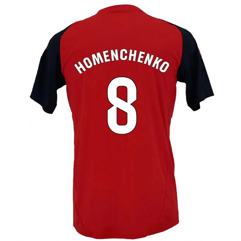 Danxen Dětské Santiago Homenchenko #8 Červená Černá Domů Hráčské Dresy 2024/25 Dres