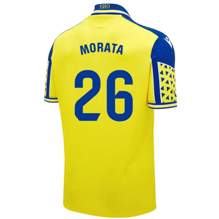 Danxen Dětské Álex Morata #26 Žlutá Modrá Domů Hráčské Dresy 2024/25 Dres