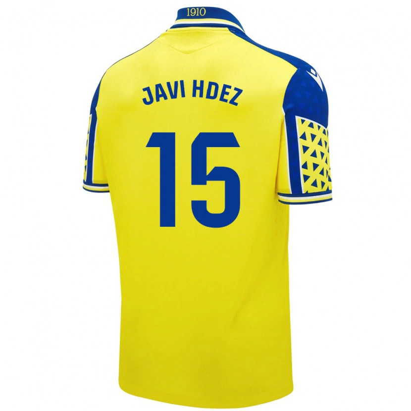 Danxen Dětské Javi Hernández #15 Žlutá Modrá Domů Hráčské Dresy 2024/25 Dres