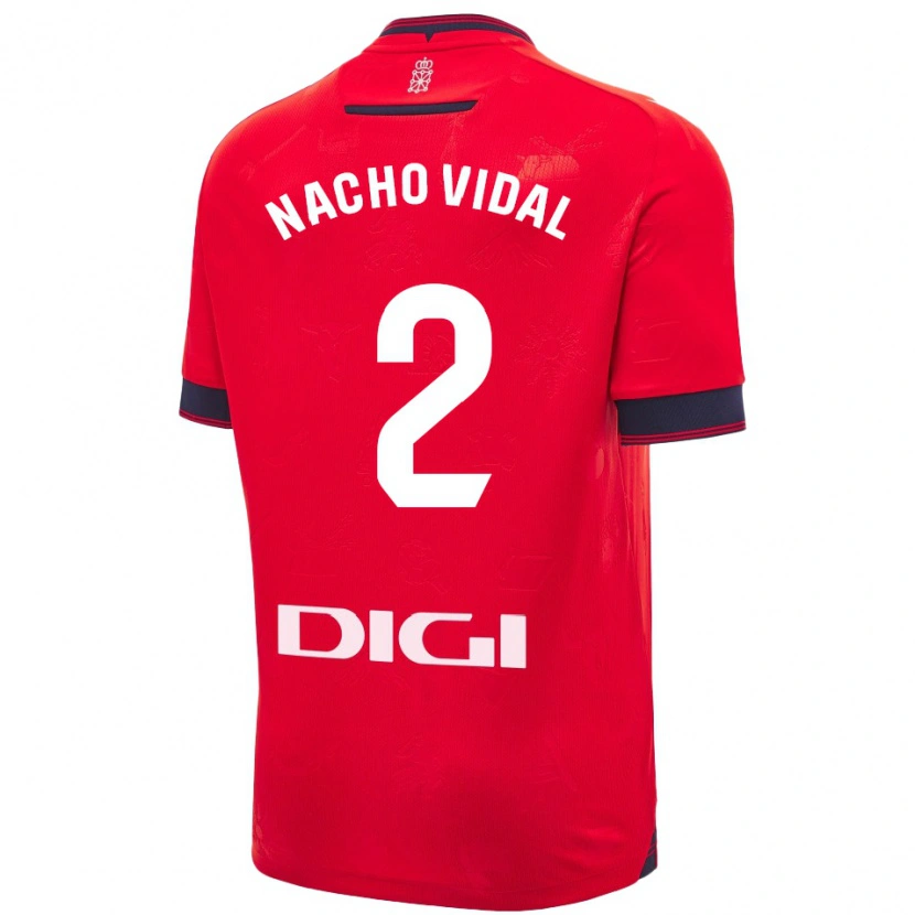 Danxen Dětské Nacho Vidal #2 Červená Bílá Domů Hráčské Dresy 2024/25 Dres