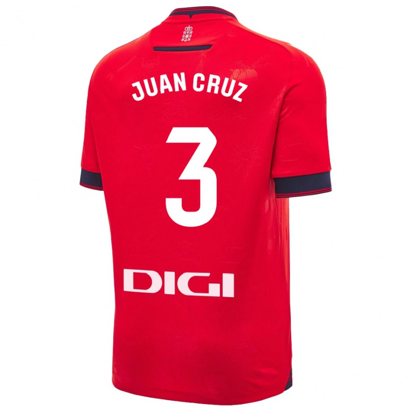 Danxen Dětské Juan Cruz #3 Červená Bílá Domů Hráčské Dresy 2024/25 Dres