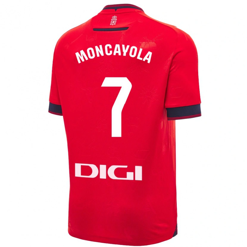 Danxen Dětské Jon Moncayola #7 Červená Bílá Domů Hráčské Dresy 2024/25 Dres