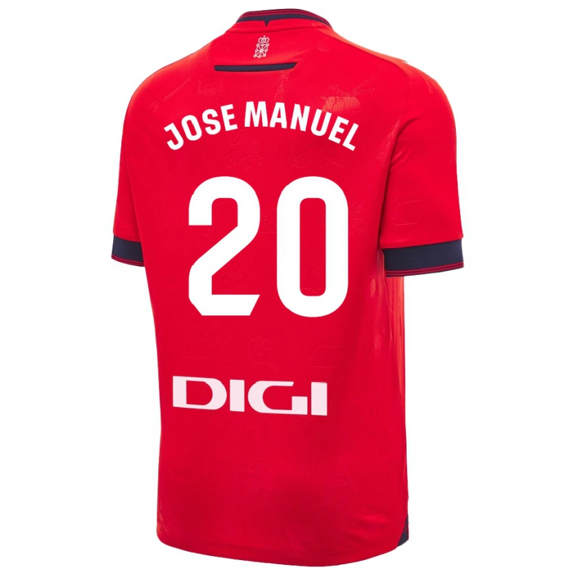 Danxen Dětské José Manuel Arnáiz #20 Červená Bílá Domů Hráčské Dresy 2024/25 Dres