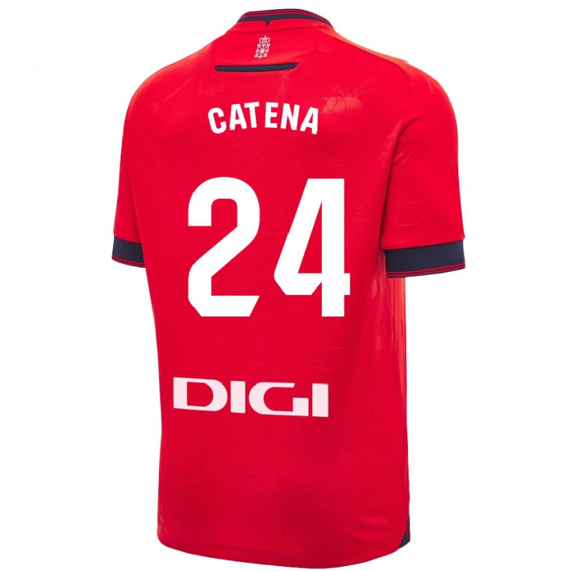 Danxen Dětské Alejandro Catena #24 Červená Bílá Domů Hráčské Dresy 2024/25 Dres