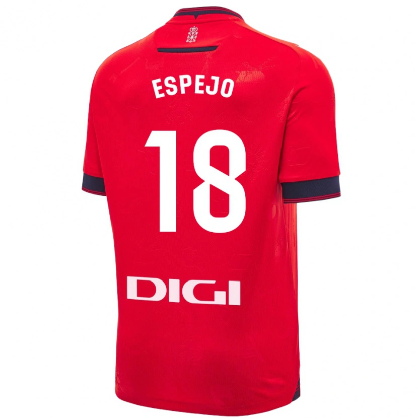 Danxen Dětské Diego Espejo #18 Červená Bílá Domů Hráčské Dresy 2024/25 Dres