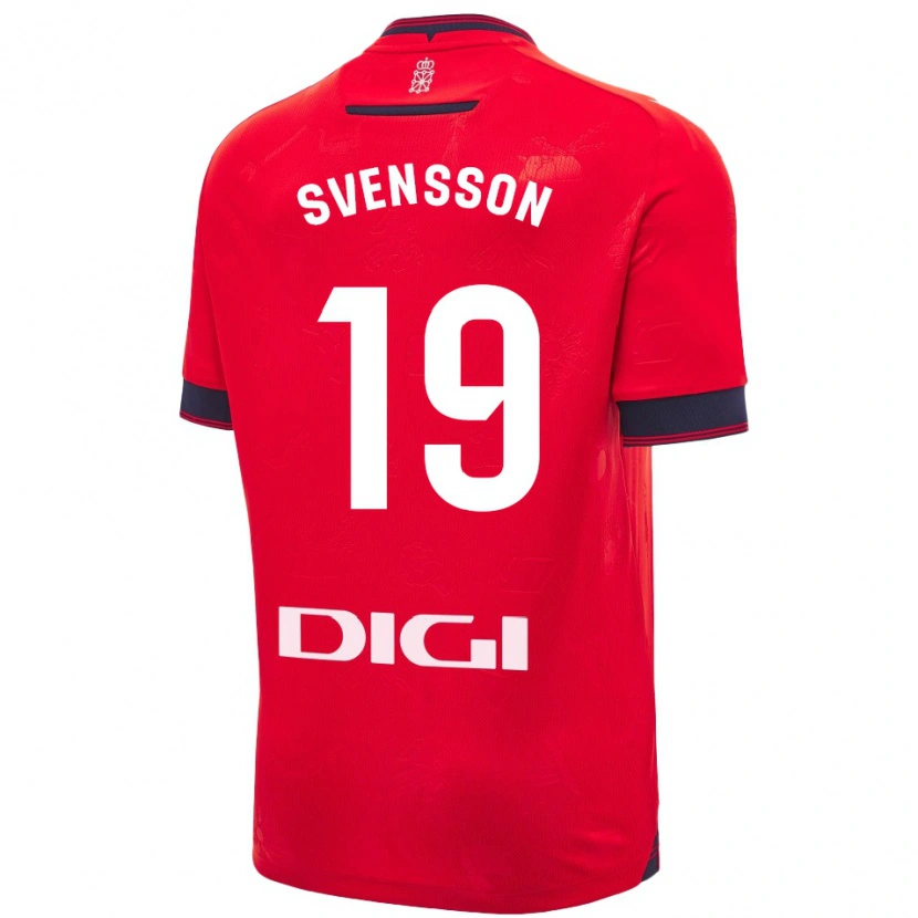 Danxen Dětské Max Svensson #19 Červená Bílá Domů Hráčské Dresy 2024/25 Dres