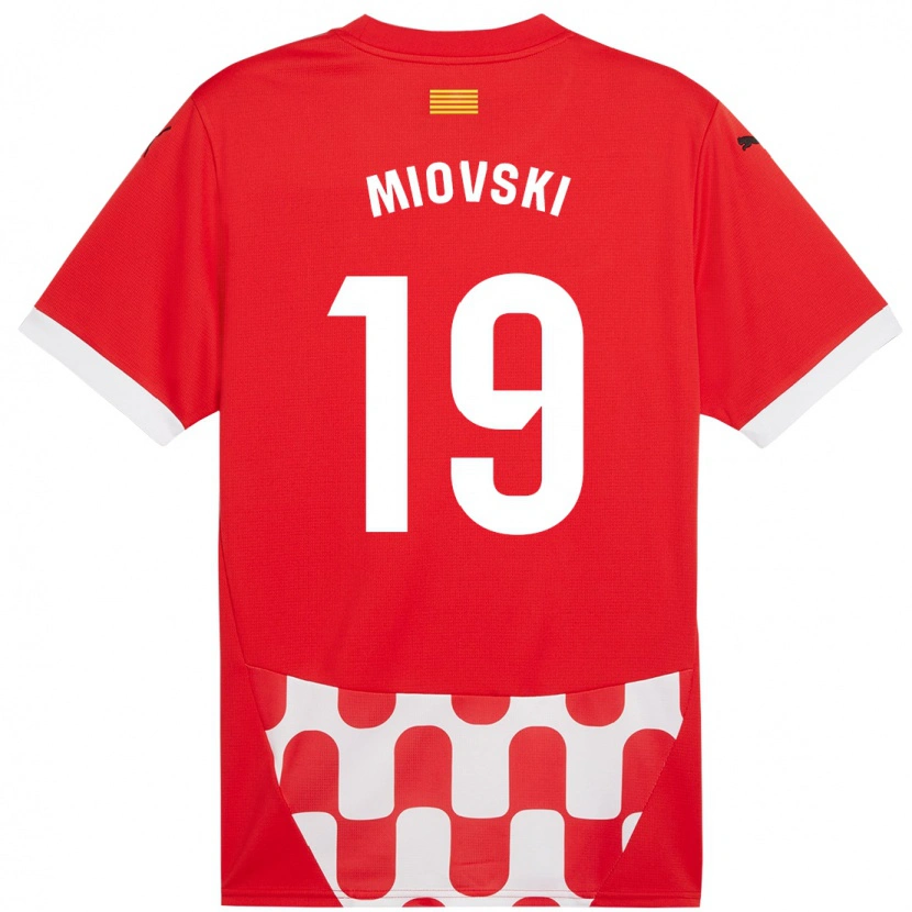 Danxen Dětské Bojan Miovski #19 Červená Bílá Domů Hráčské Dresy 2024/25 Dres