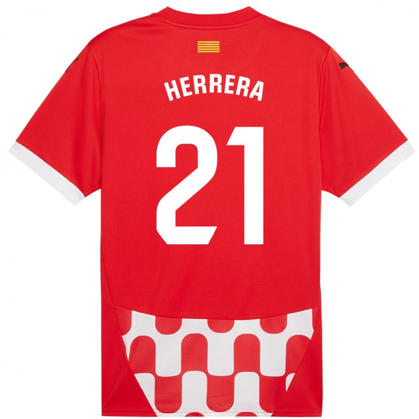 Danxen Dětské Yangel Herrera #21 Červená Bílá Domů Hráčské Dresy 2024/25 Dres