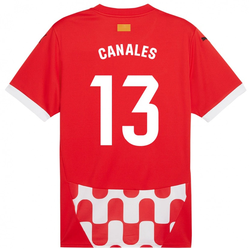 Danxen Dětské Juanvi Canales #13 Červená Bílá Domů Hráčské Dresy 2024/25 Dres